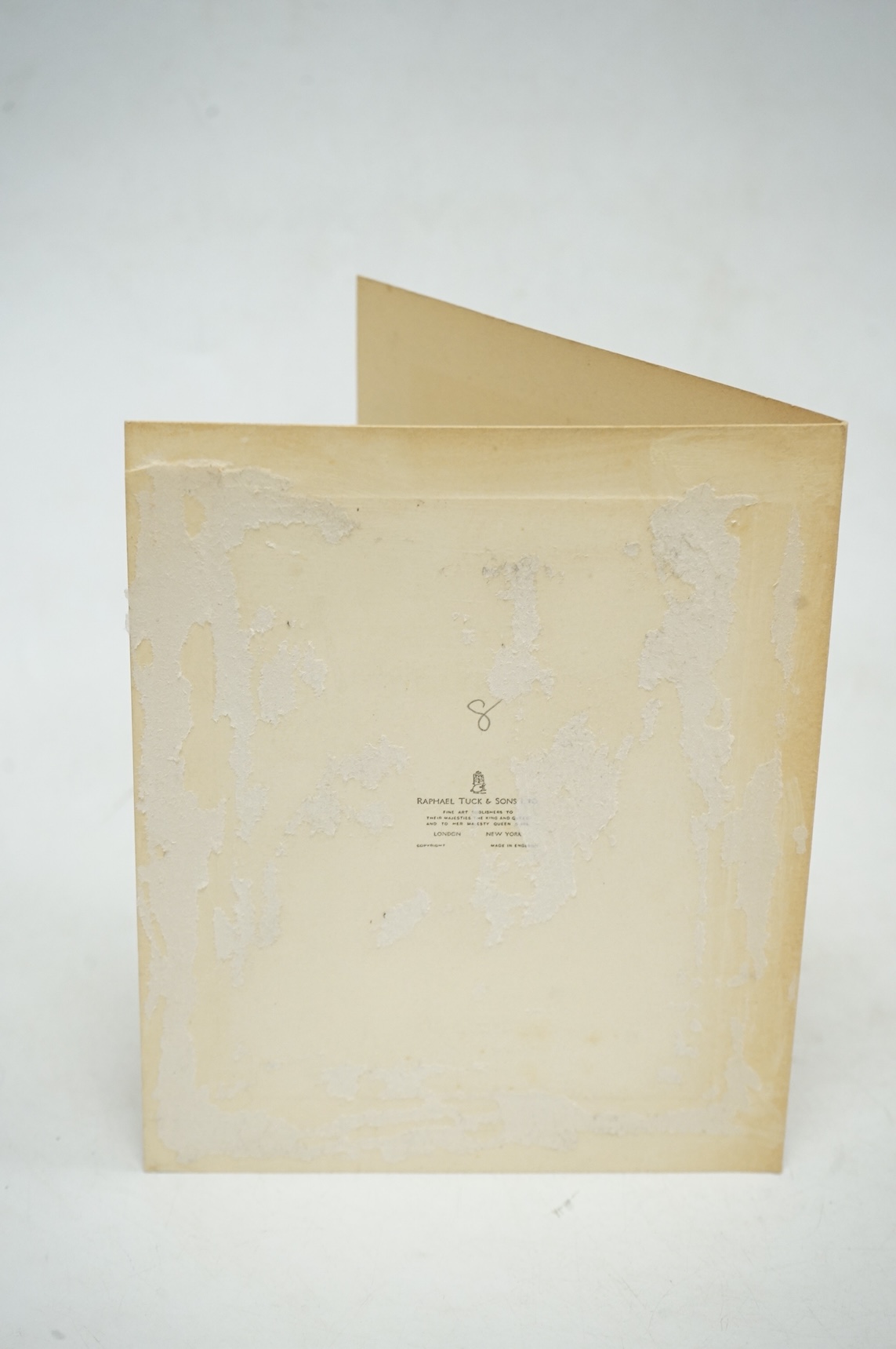 A Royal Christmas card from HM King George VI and Queen Elizabeth for 1943, published by Raphael Tuck and Sons Ltd. with a gilt embossed crown on the front, inside; ‘with best wishes for Christmas and the New Year 1943,